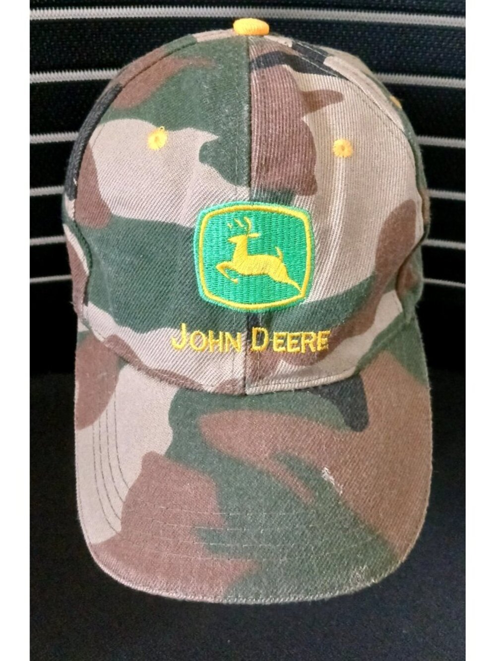 John Deere Hat Woodland Camo Adjustable Cotton Blend Adult Cap